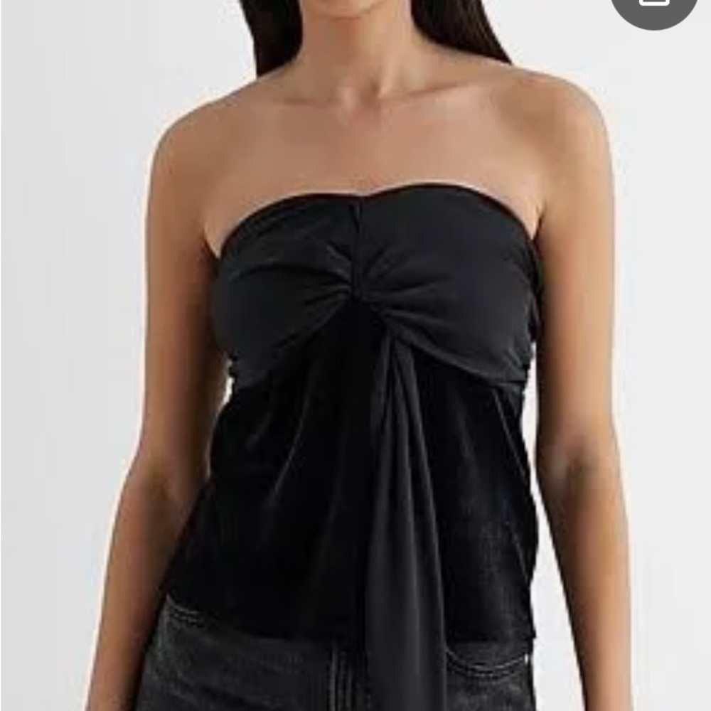 Express Black Strapless Blouse